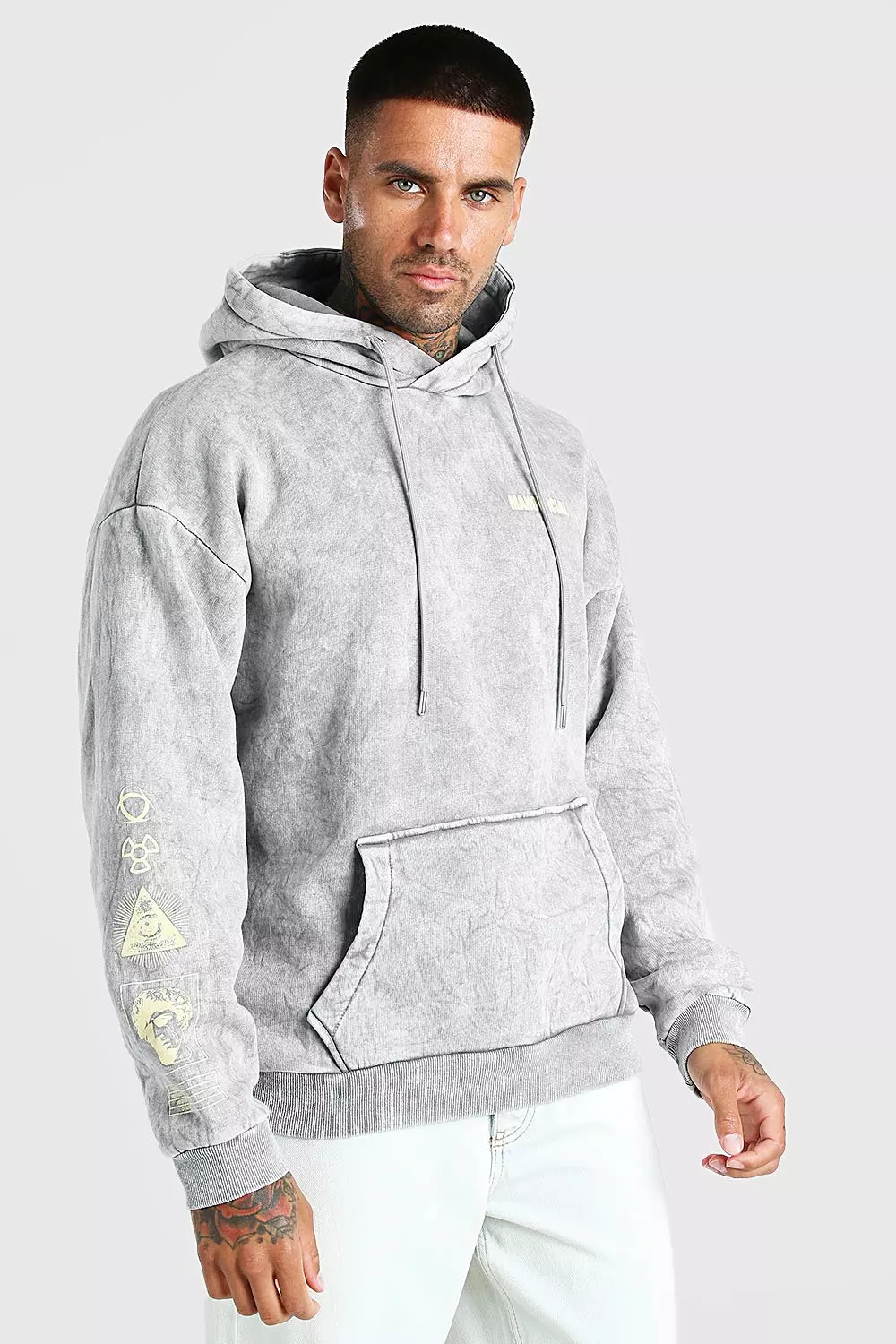 Acid wash hot sale grey hoodie